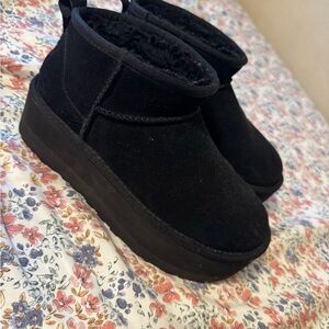 Black Platform Ankle Boots